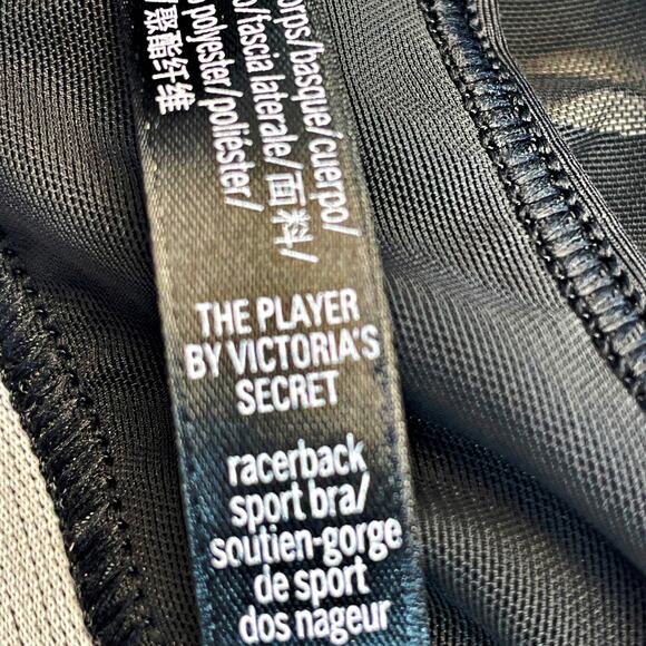 Victoria Sport Racerback Black Sport Bra Bralette The Player Unlined MEDIUM - Picture 4 of 5